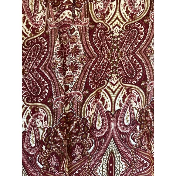 Charter Club Womens Paisley Print Blouse S Red/White Lightweight Boho Career - Picture 2 of 5